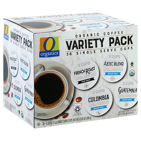 O Organics Organic Coffee Single Serve Cups Variety Pack - 36-0.39 Oz