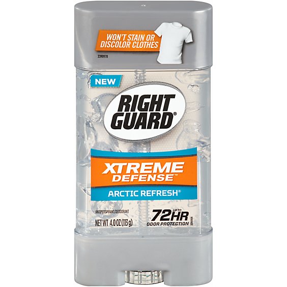 Right Guard Xtreme Defense Arctic Refresh Antiperspirant Deodorant Gel - 4 Oz