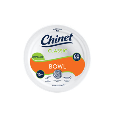 Chinet Bowl 16 Oz - 60 Count - Image 1