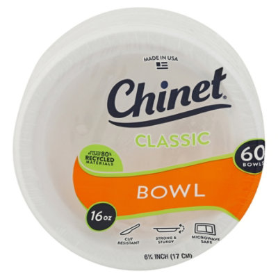 Chinet Bowl 16 Oz - 60 Count