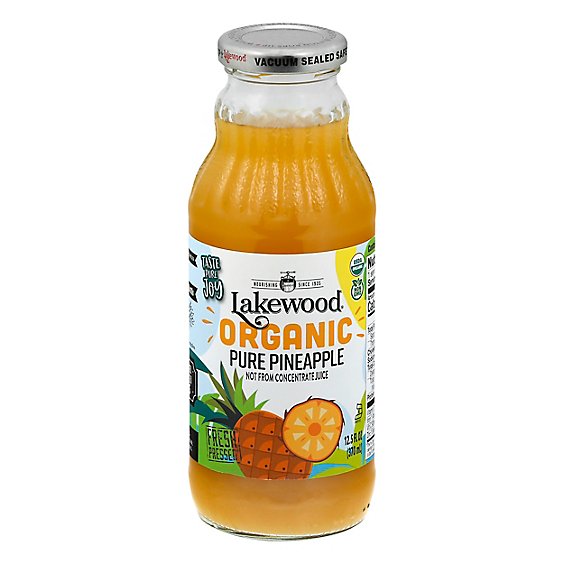 Lakewood Organic Pure Fruit Juice No Sugar Added Pineapple - 12.5 Fl. Oz.