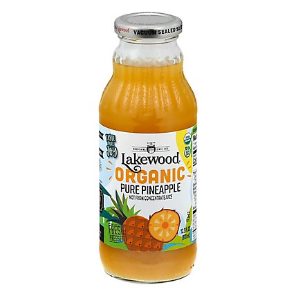 Lakewood Organic Pure Fruit Juice No Sugar Added Pineapple - 12.5 Fl. Oz. - Image 1