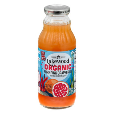 Lakewood Organic Pure Fruit Juice No Sugar Added Pink Grapefruit 12.5
