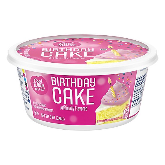 Cool Whip Mix Ins Whipped Topping Birthday Cake - 8 Oz