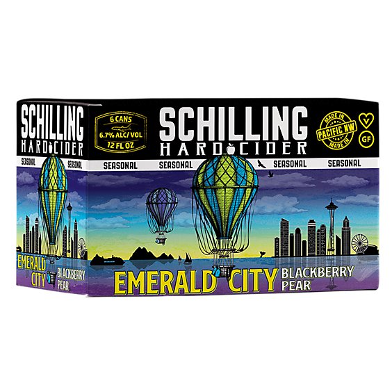 Schilling Hard Cider Emerald City Blackberry Pear 6 -12 Oz.