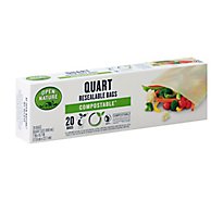 Open Nature Bags Resealable Compostable Quart - 20 Count
