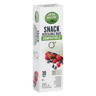 Open Nature Bags Resealable Compostable Quart - 30 Count