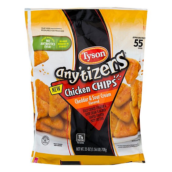 Tyson Anytizers All Natural Cheddar & Sour Cream Flavored Chicken Chips - 25 Oz