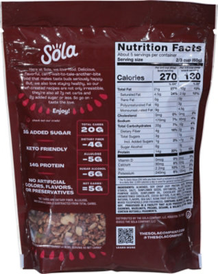 The Sola Company Double Chocolate Granola - 11 Oz - Image 6