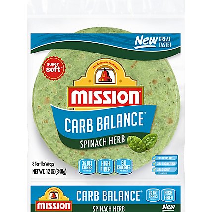 Mission Carb Balance Spinach Herb Tortilla - 8 Count - Image 2