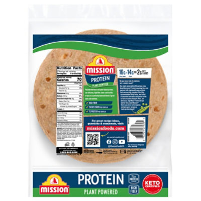 Mission Tortilla Wraps Protein Plant Powered Super Soft 6 Count - 9 OZ - Image 2