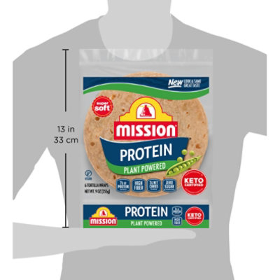 Mission Tortilla Wraps Protein Plant Powered Super Soft 6 Count - 9 OZ - Image 5