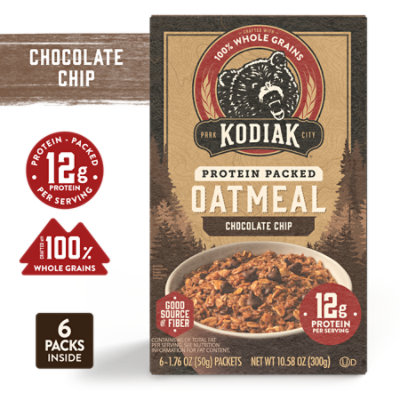 Kodiak Chocolate Chip Instant Oatmeal Packets Box - 10.58 Oz - Image 2