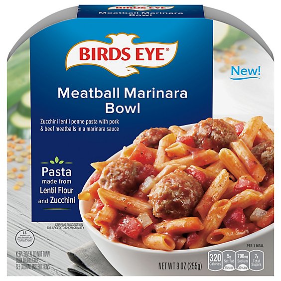 Birds Eye Veggie Made Meatball Marinara Bowl With Vegetable Pasta - 9 Oz