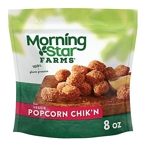 MorningStar Farms Meatless Popcorn Chicken Plant Based Protein Vegan Meat Original - 8 Oz
