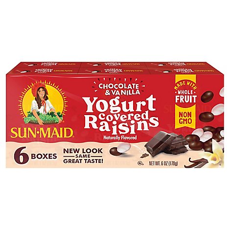 Sun-Maid Raisins Yogurt Flavored Dark Chocolate & Vanilla - 6-1 Oz