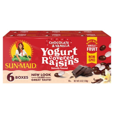 Sun-Maid Raisins Yogurt Flavored Dark Chocolate & Vanilla - 6-1 Oz
