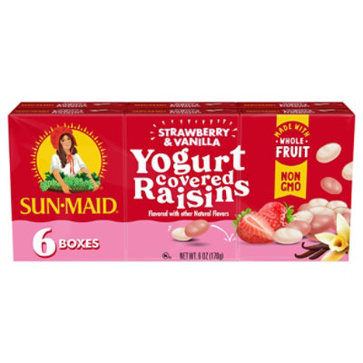 Sun-Maid Raisins Yogurt Flavored Strawberry & Vanilla - 6-1 Oz - Image 1