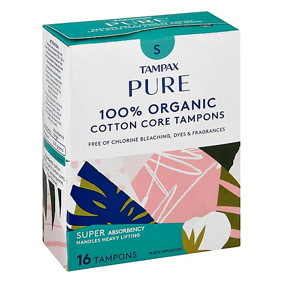 Tampax Pure Tampons Super Absorbency Unscented - 16 Count