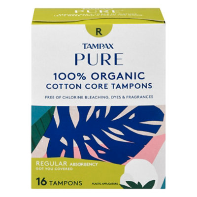 Tampax Pure Tampons Regular Absorbency Unscented - 16 Count