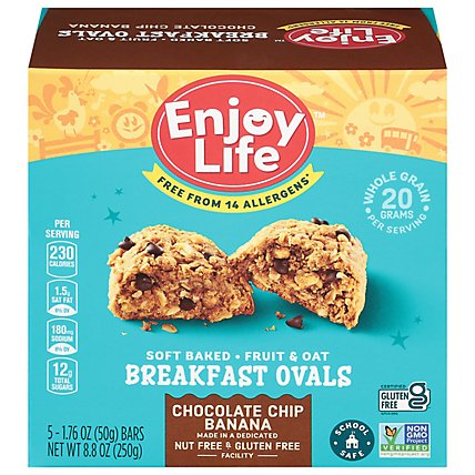 Enjoy Life Breakfast Ovals Soft Baked Fruit & Oat Chocolate Chip Banana - 5-1.76 Oz - Image 3