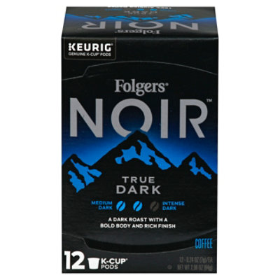 Folgers Noir Coffee K Cup Pods Medium Dark Roast True Dark 12 Count - 2.96 Oz - Image 3