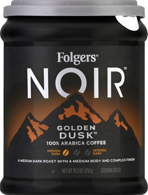 Folgers Noir Coffee Ground Arabica Golden Dusk - 10.3 Oz