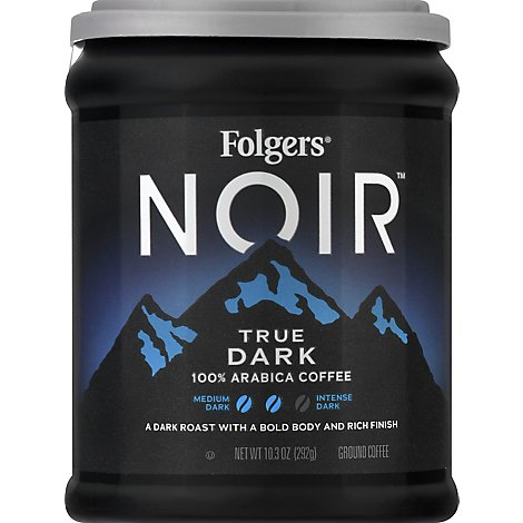 Folgers Noir Coffee Ground Arabica True Dark - 10.3 Oz