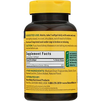 Nature Made Magnesium Soft Gels 250 mg - 90 Count - Image 5
