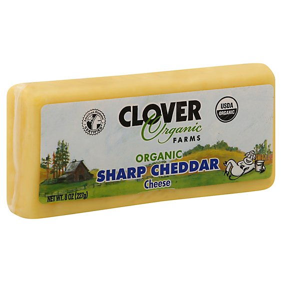 Clover Organic Farms Cheese Organic Sharp Cheddar - 8 Oz