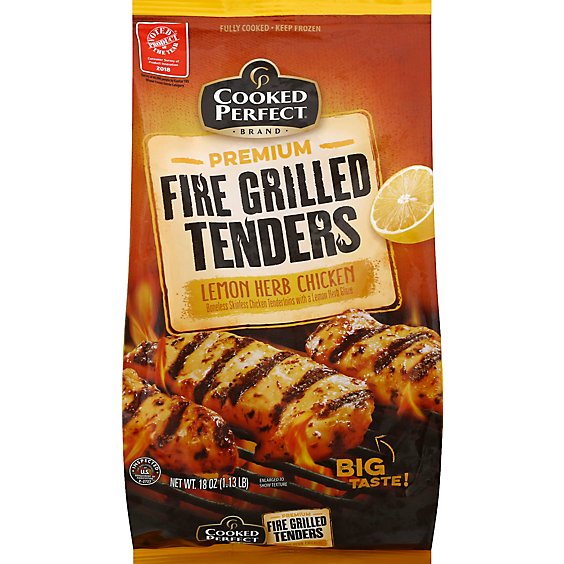Cooked Perfect Fire Grilled Tenders Premium Lemon Herb Chicken - 18 Oz