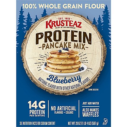 Krusteaz Blueberry Protein Pancake Mix - 20 Oz - Image 2