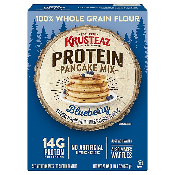 Krusteaz Blueberry Protein Pancake Mix - 20 Oz