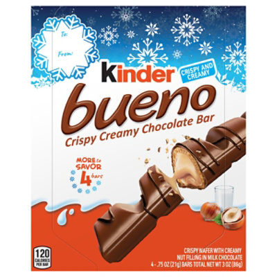 Kinder Bueno Milk Chocolate and Hazelnut Cream 4 Chocolate Bars - 3 Oz - Image 3