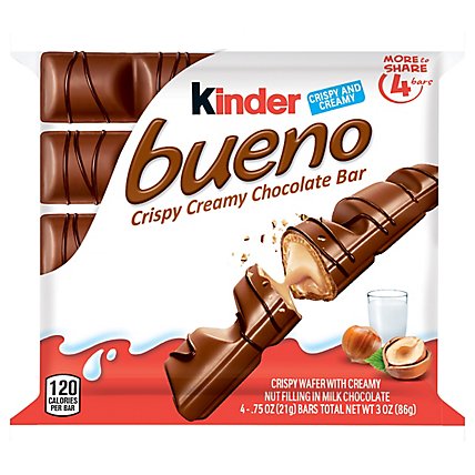 Kinder Bueno Chocolate Bar Crispy Creamy 4 Count - 3 Oz - Image 2