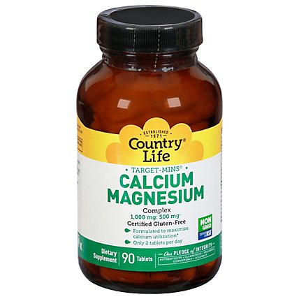Country Life Target Mins Calcium Magnesium Complex Tablets - 90 Count - Image 1
