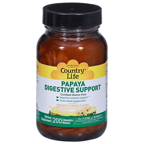 Country Life  Papaya Digestive Support - 200 Count
