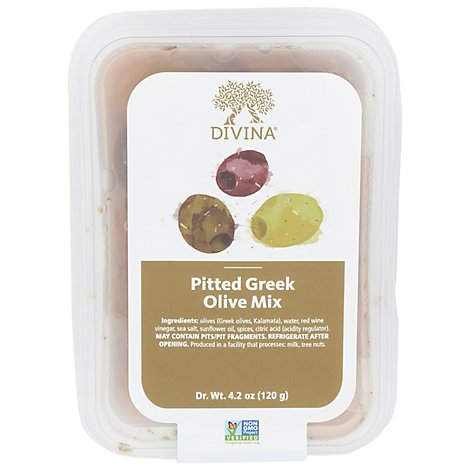 Divina Olive Mix Greek Pitted - 4.2 Oz