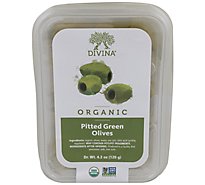 Divina Organic Pitted Green Olives - 4.2 Oz