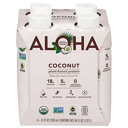 Aloha Organic Protein Drink Coconut - 4-11 Fl. Oz. - Image 2