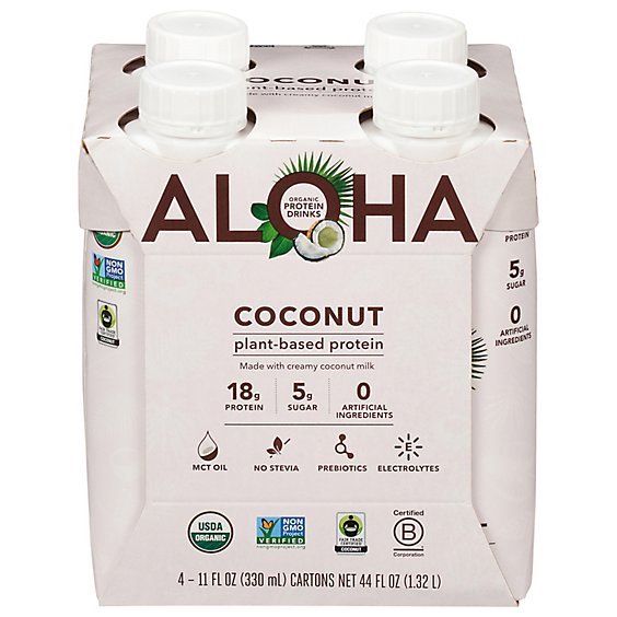 Aloha Organic Protein Drink Coconut - 4-11 Fl. Oz.