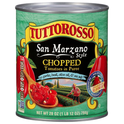 Tuttorosso Tomatoes In Puree Chopped San Marzano Style Garlic Basil Olive Oil & Sea Salt - 28 Oz - Image 3