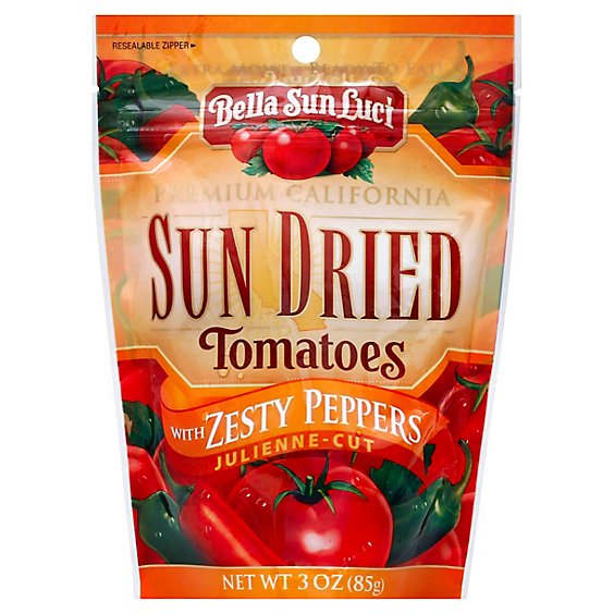 Bella Sun Luci Tomatoes Sun Dried With Zesty Peppers Julienne Cut - 3 Oz