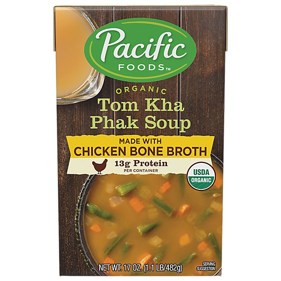 Pacific Foods Organic Soup Tom Kha Phak With Chicken Bone Broth - 17 Oz