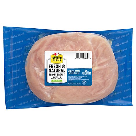 Foster Farms Turkey Breast Cutlets Boneless Skinless Fresh - 1.25 Lb