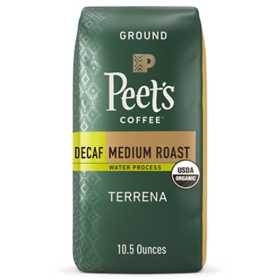 Peet's Coffee Organic Decaf Terrena Medium Roast Ground Coffee Bag - 10.5 Oz - Image 1