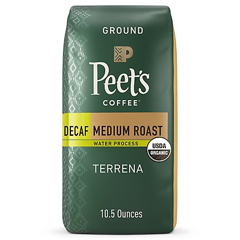 Peet's Coffee Organic Decaf Terrena Medium Roast Ground Coffee Bag - 10.5 Oz