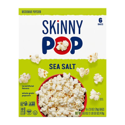 SkinnyPop Microwave Sea Salt Popcorn Microwavable Bags -6-2.8 Oz - Image 6