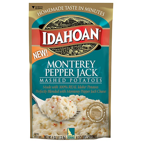 Idahoan Monterey Pepper Jack Mashed Potatoes Pouch - 4 Oz