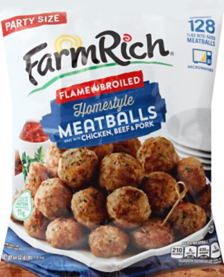 Farm Rich Three Meat Homestyle Meatballs - 64 Oz - Image 1